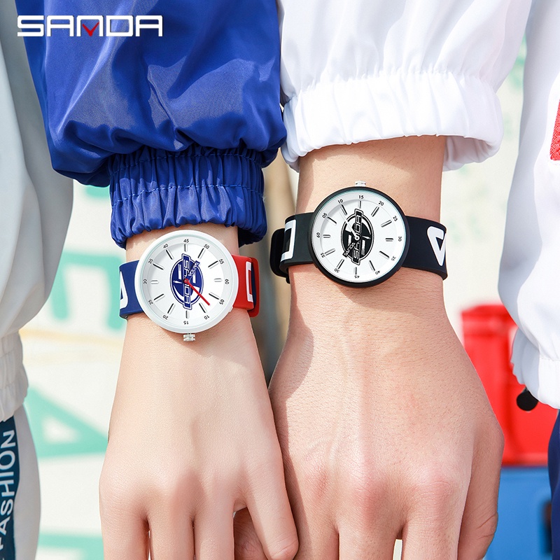SANDA 3211 Jam Tangan Pria Wanita Analog Tali Rubber Anti Air WATCHKITE WKOS