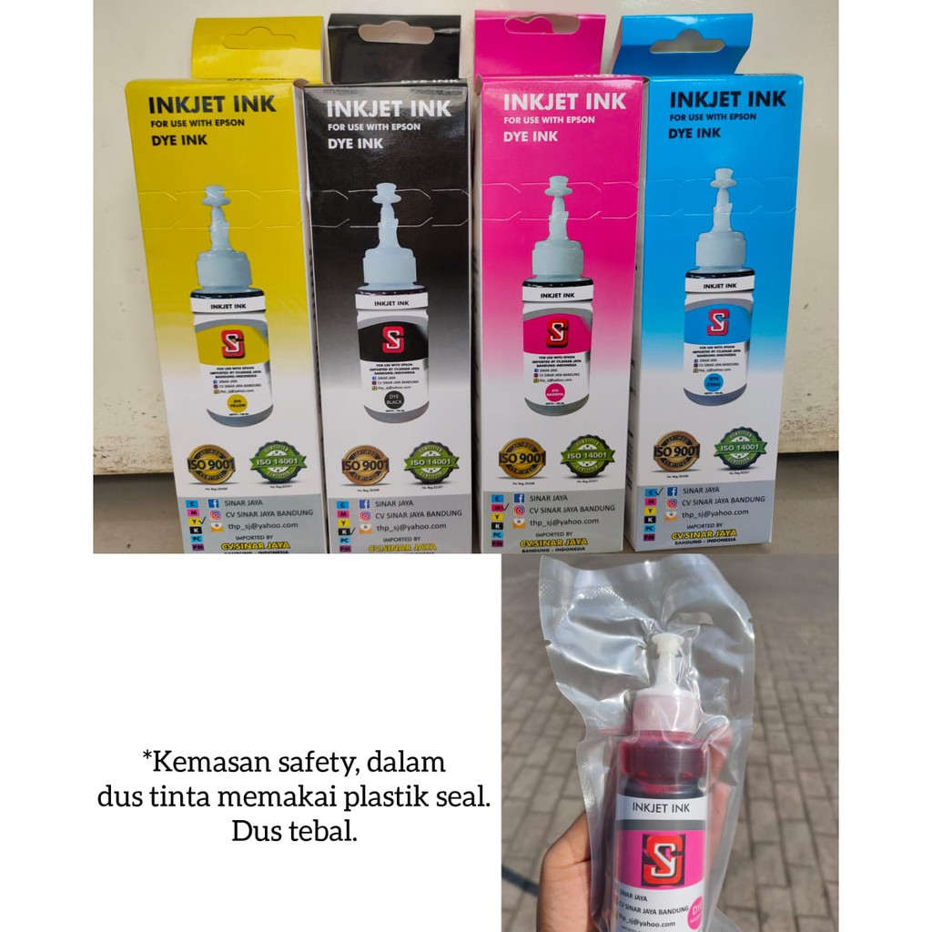 

tinta epson 100 ml tipe L sj sinar jaya kualitas export per botol