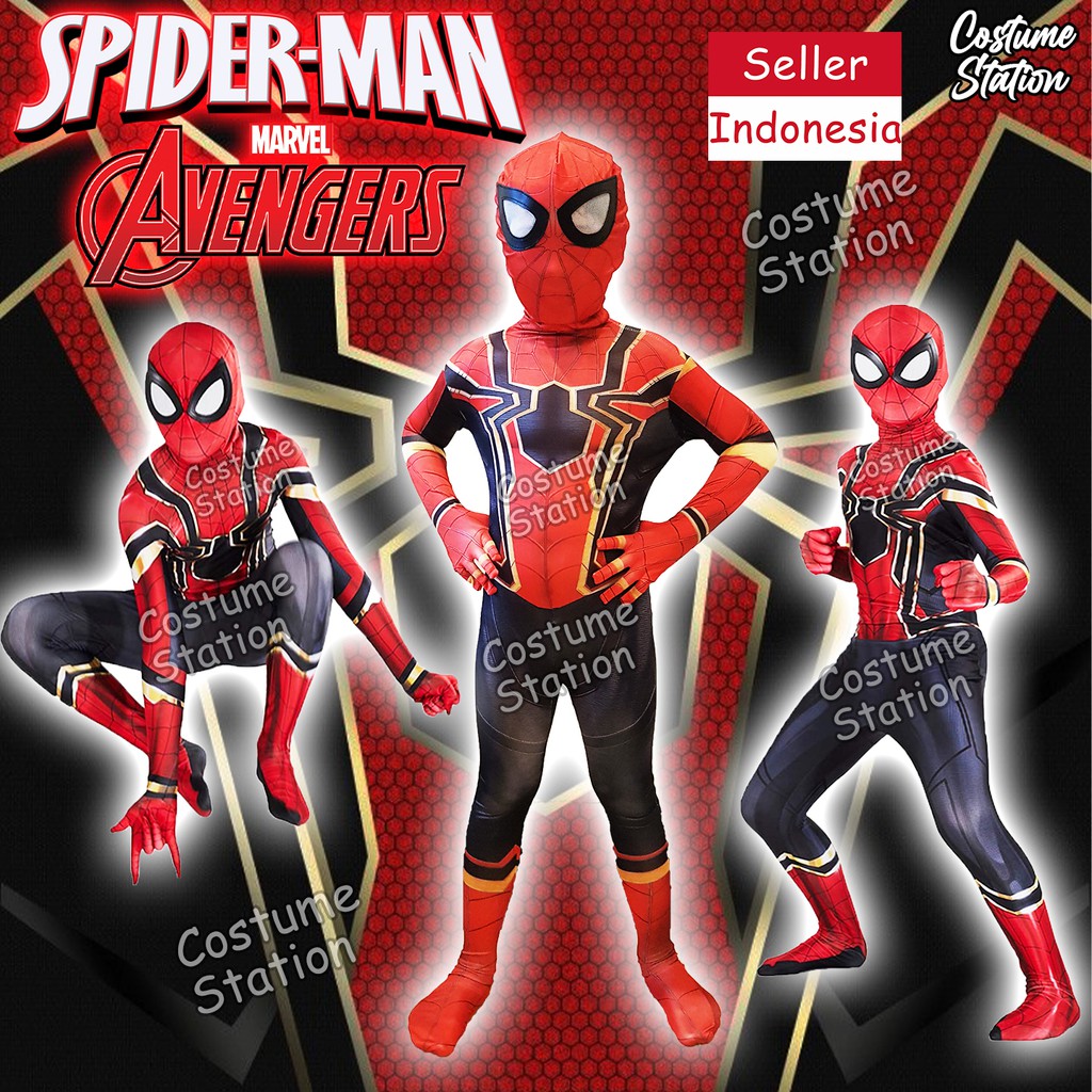 Kostum Superhero Spiderman Avengers / Costume Marvel anak laki