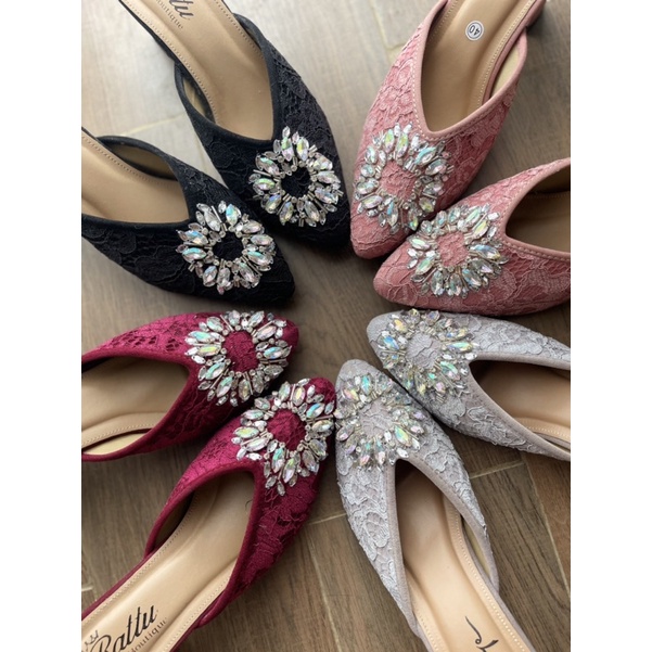 RATTU BOUTIQUE- Termurah!!! Heels 7cm brukat payet Valero / sepatu pengantin / wedding shoes / sepatu tunangan / sepatu wisuda