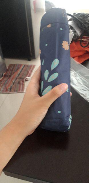 Payung Lipat 3 Bunga Daun / Full Print / Lapis Hitam Uv / Grc - 8677