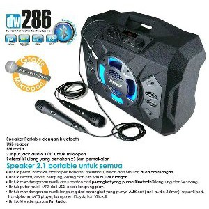 Speaker Aktif Portable Bluetooth Wereless Karaoke and Radio Dazumba DW286 Super Bass