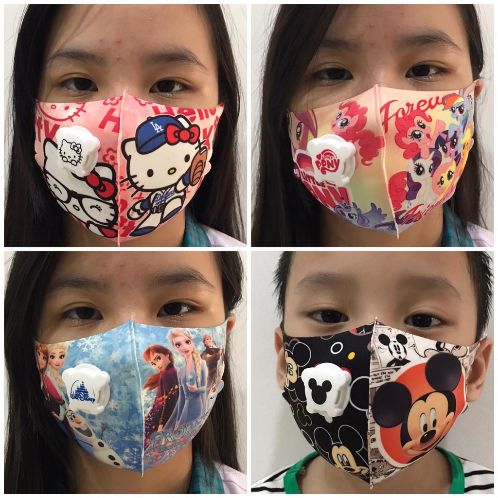 Masker Anak Respirator Kain Printing / Masker Respirator Anak