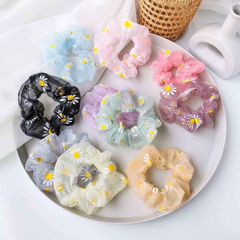 Ikat Rambut Tile Flower Scrunchie daisy bunga