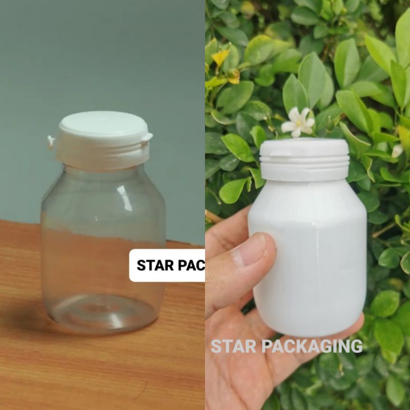 Botol 120ml Botol Kapsul 60ml Botol Isi 60 kapsul Tutup Segel Putih