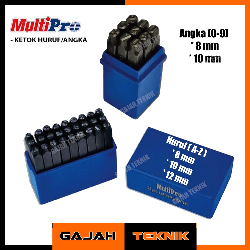 Multipro Ketok Huruf & Angka / Nomor rangka mesin/ Alat Stamp Huruf & Angka