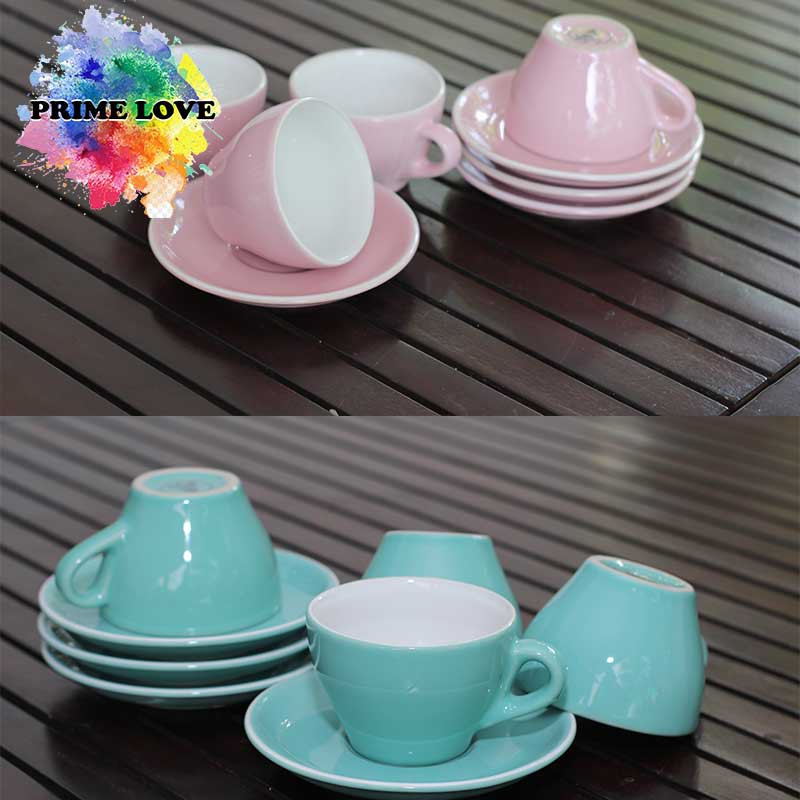 4PCS Gelas Cangkir Set Keramik Perlengkapan Cafe untuk Cangkir Kopi Late Gelas Teh dan Kado Souvenir - CS200