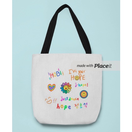 Tote Bag Kanvas jhope rainbow