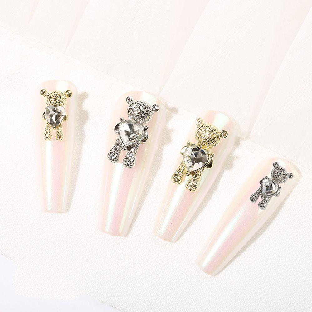 Mxbeauty Bear Nail Art Perhiasan Alloy Lucu Logam Berlian Perhiasan Indah DIY Dekorasi Nail Art