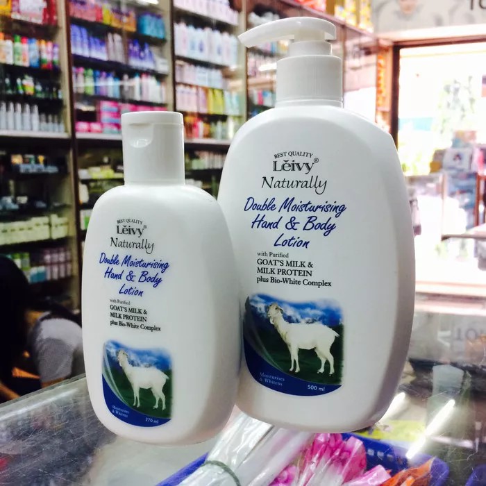 LEIVY Double Moisturising Hand &amp; Body Lotion with Purified GOAT'S MILK ❤ jselectiv ❤ Body Lotion Susu Kambing LEIVY - ORI✔️MALAYSIA✔️BPOM✔️COD✔️