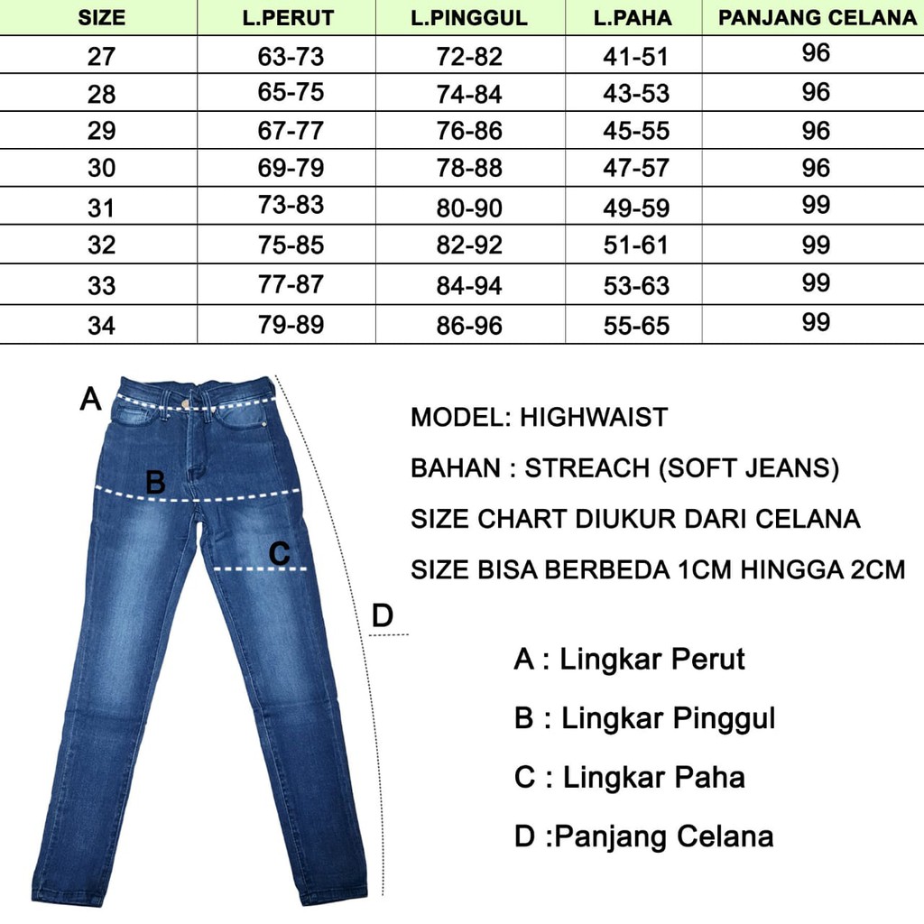 7C-G CELANA JEANS PREMIUM HIGHWAIST BIRU DIAMOND /PINGGANG TINGGI JEANS /STREACH JEANS /27 - 34