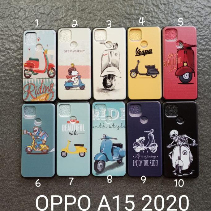 Case gambar Oppo A15 2020 motif vespa soft softcase softshell silikon