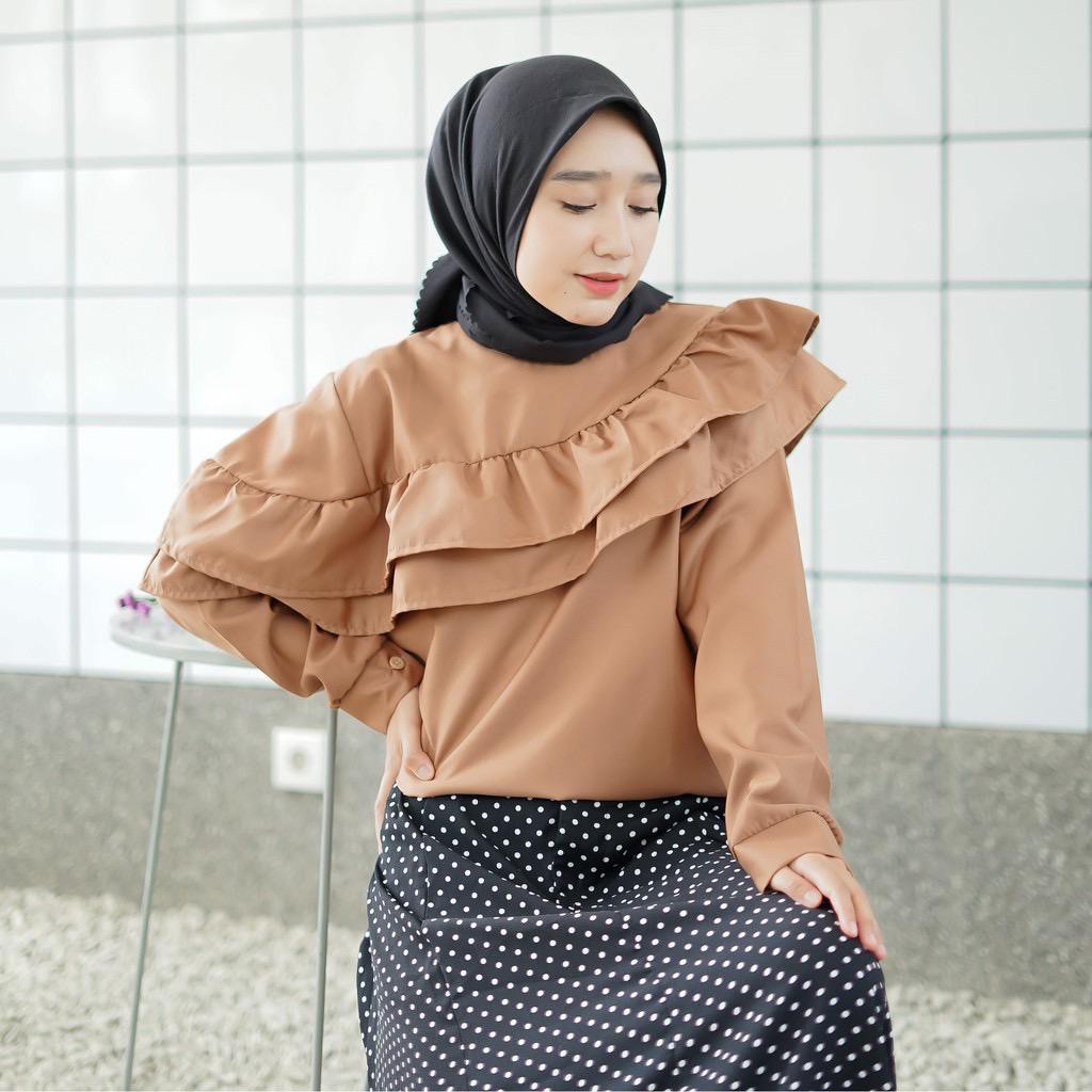 1KG MUAT 5PCS | NARINA BLOUSE BASIC SHIRT TOP RUFFLE HITS FASHION OOTD SELEBGRAM WANITA MASA KINI