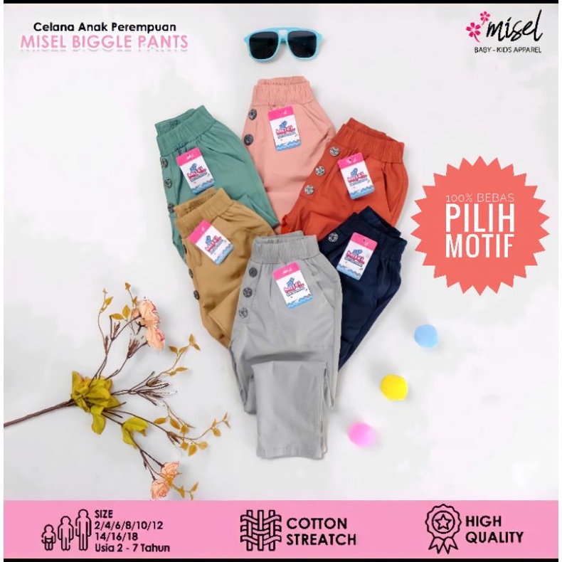 (1-7Tahun) Celana Panjang Anak Perempuan Cewek Misel Baggy Long Pants Anak Usia 1 - 7Tahun