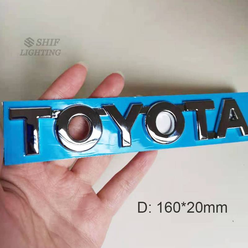 1Pc Stiker Emblem / Badge Motif Tulisan TOYOTA Bahan ABS Untuk Dekorasi Mobil