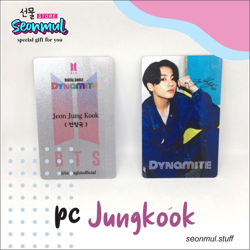 READY STOCK PHOTOCARD BTS DYNAMITE SILVER GLITTER (JK)