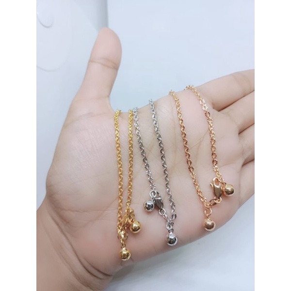 gelang nori ukir + 2 bel S925 / perhiasan perak berlapis emas