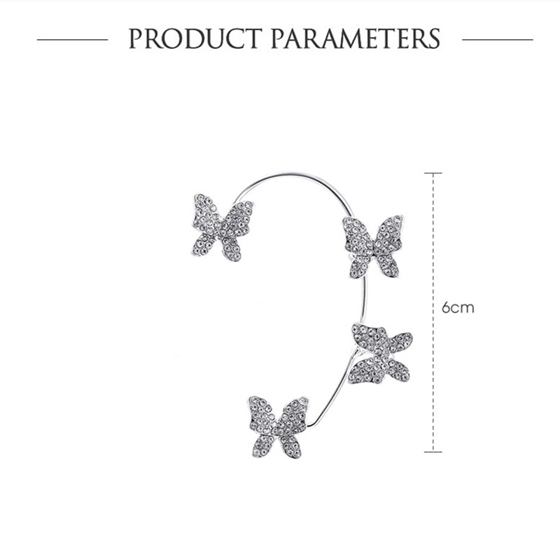 Anting Klip Kupu-kupu Perak Romantis Anting Berlian Mewah Ringan Untuk Wanita