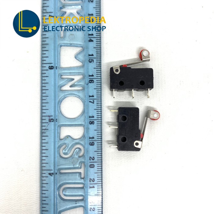 Microswitch Kecil Mini Micro Limit Switch Plat gagang pendek roda