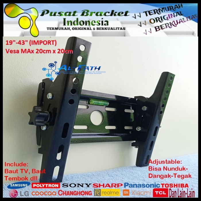 Bracket TV SHARP 19 s/d 43 inch IMPORT QUALITY Garansi 100% cocok