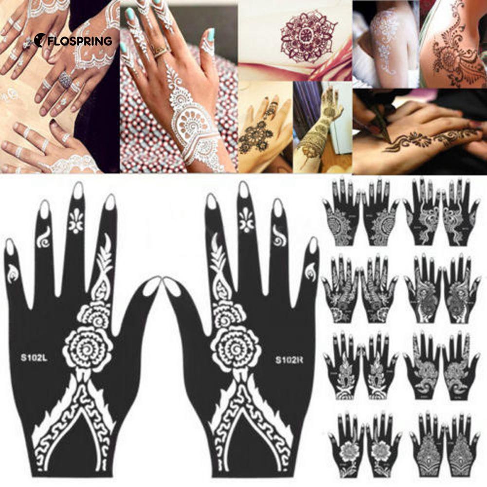 Stiker Stensil Tato Sementara Gaya India Henna Mehndi Untuk Wanita