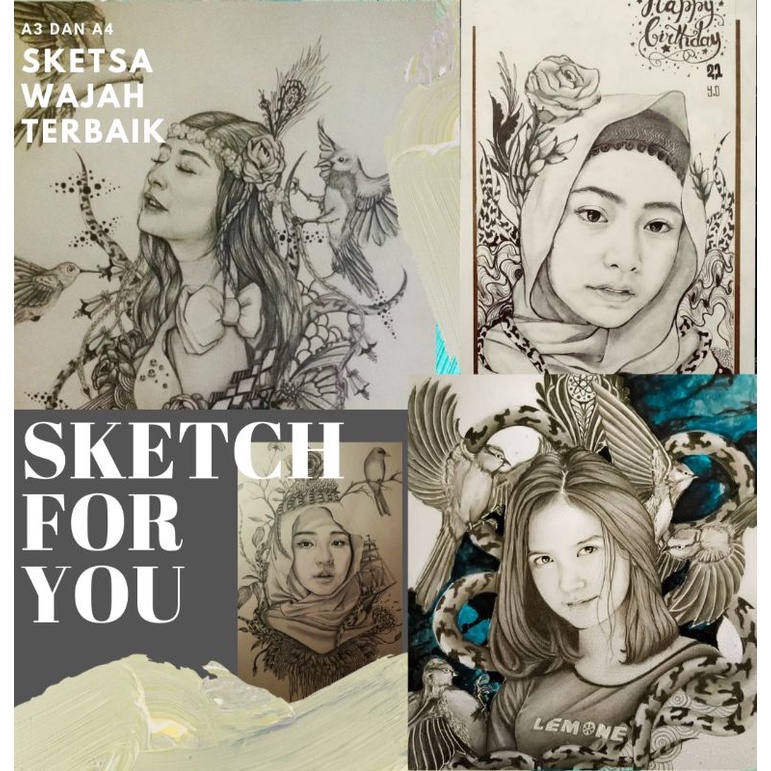 

Sketsa Wajah Murah realis atau variasi surrealis untuk hadiah ulang tahun ,hadiah kelulusan ,hadiah wedding,dekorasi rumah.