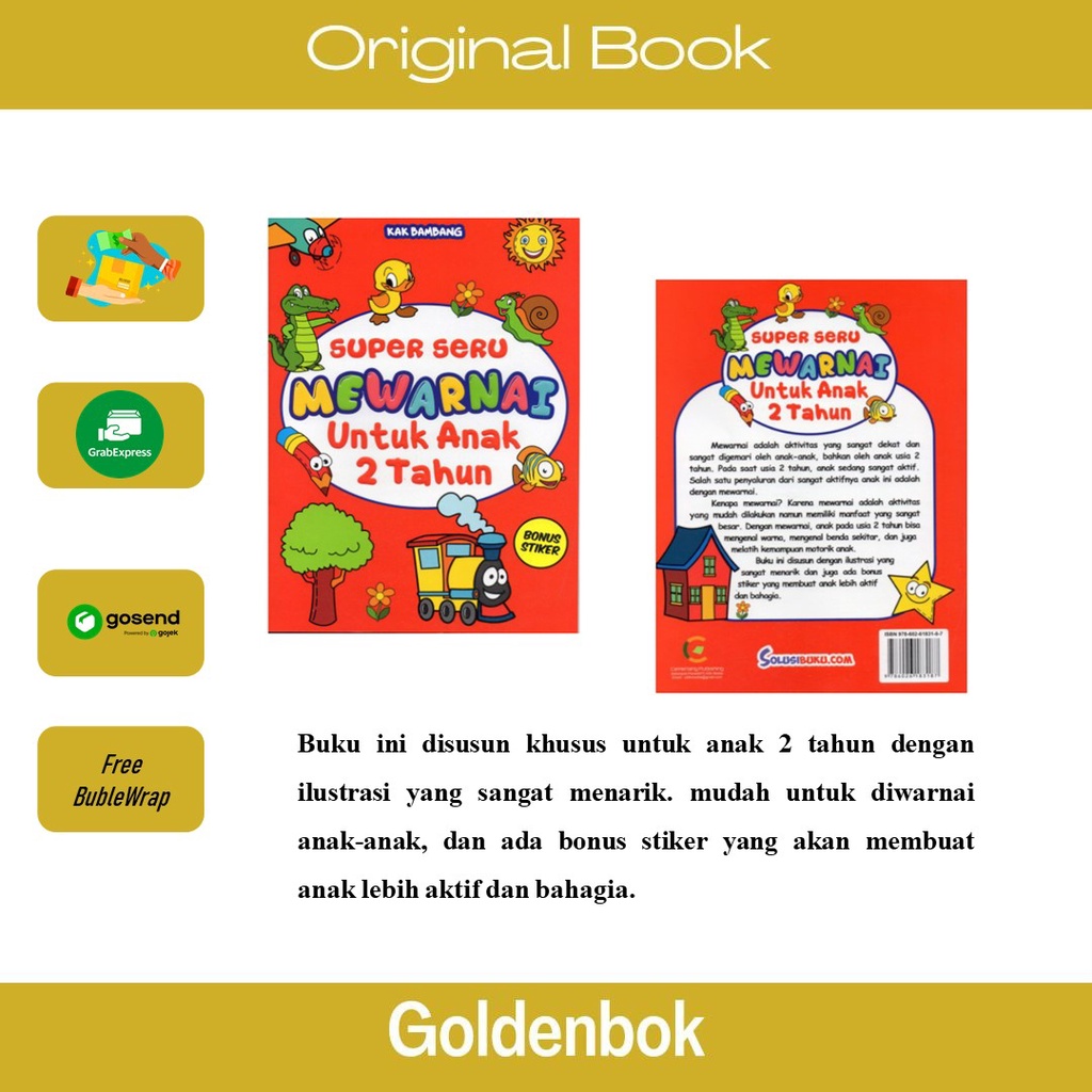 BUKU SUPER SERU MEWARNAI UNTUK ANAK 2 TAHUN