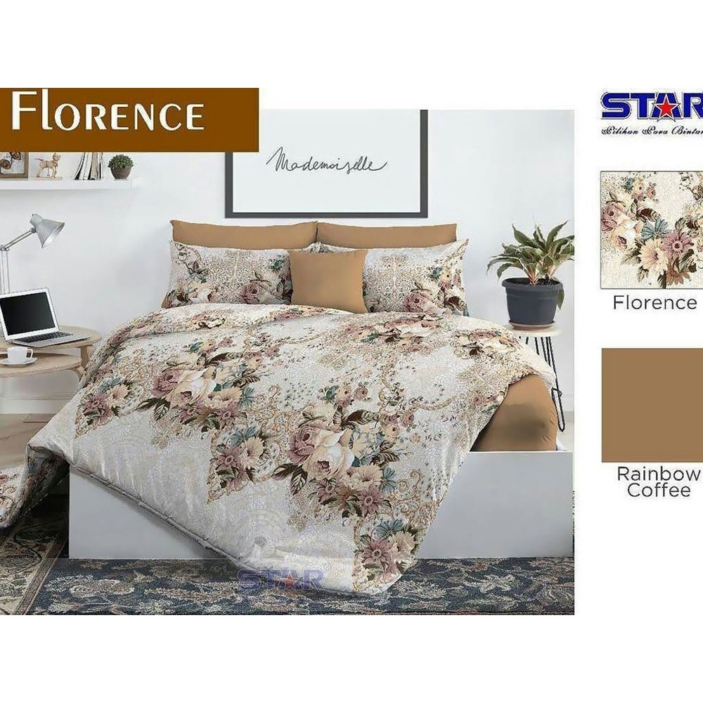 BED COVER SET KATUN PREMIUM || MOTIF BUNGA || FREE TAS BED COVER