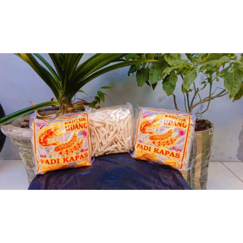 

TERLARIS krupuk Udang STICK 250gram Cap PADI KAPAS khas INDRAMAYU