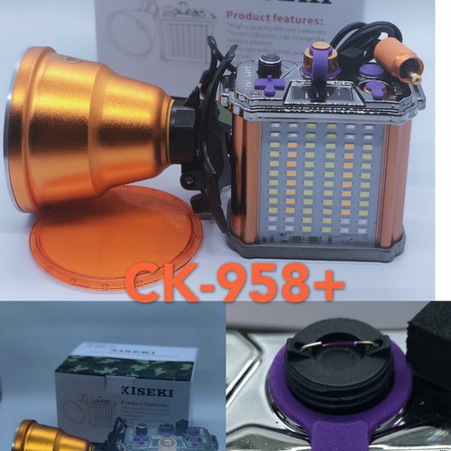 COD Senter Kepala KISEKI 150 WATT CK-958+ Bonus Aki Emergency CAHAYA PUTIH DAN KUNING 150 WATT