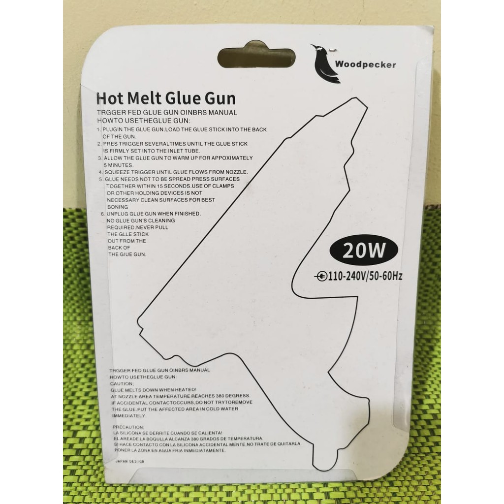 Pistol Lem Tembak 20 Watt Hot Melt Glue Gun on off WOODPECKER