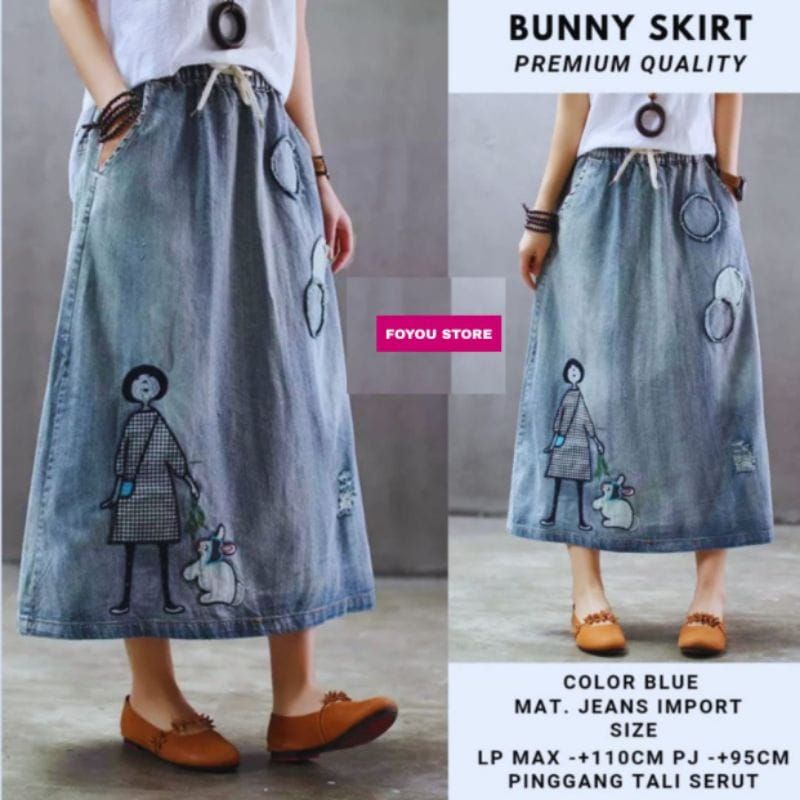 ROK JEANS WANITA TERBARU KOREAN STYLE | ROK DENIM KEKINIAN ini