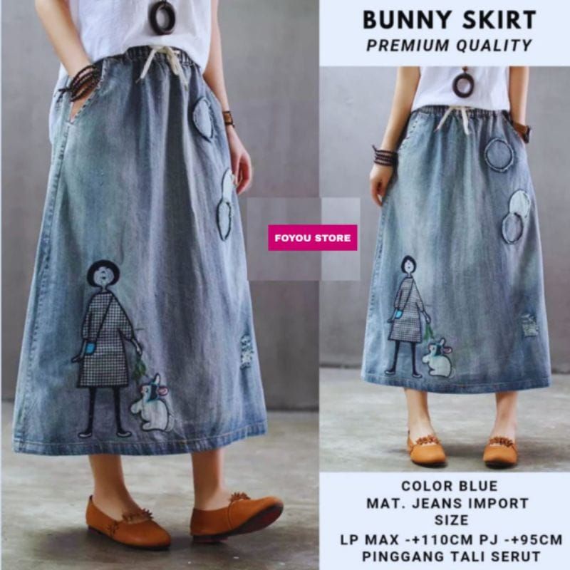 ROK JEANS WANITA TERBARU KOREAN STYLE | ROK DENIM KEKINIAN ini