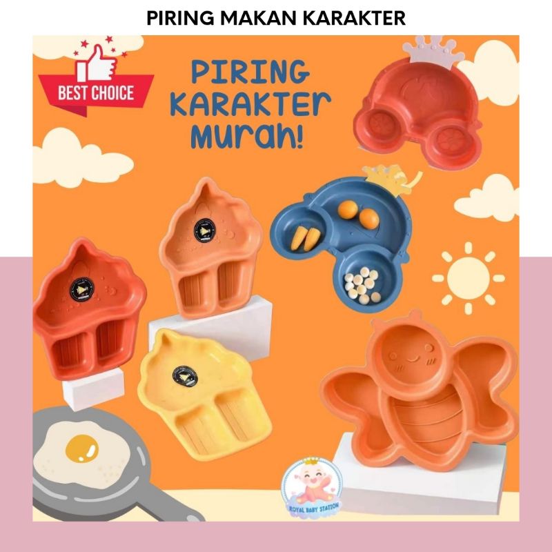 New! Piring Makan Anak Karakter 3D Lucu Bpa Free