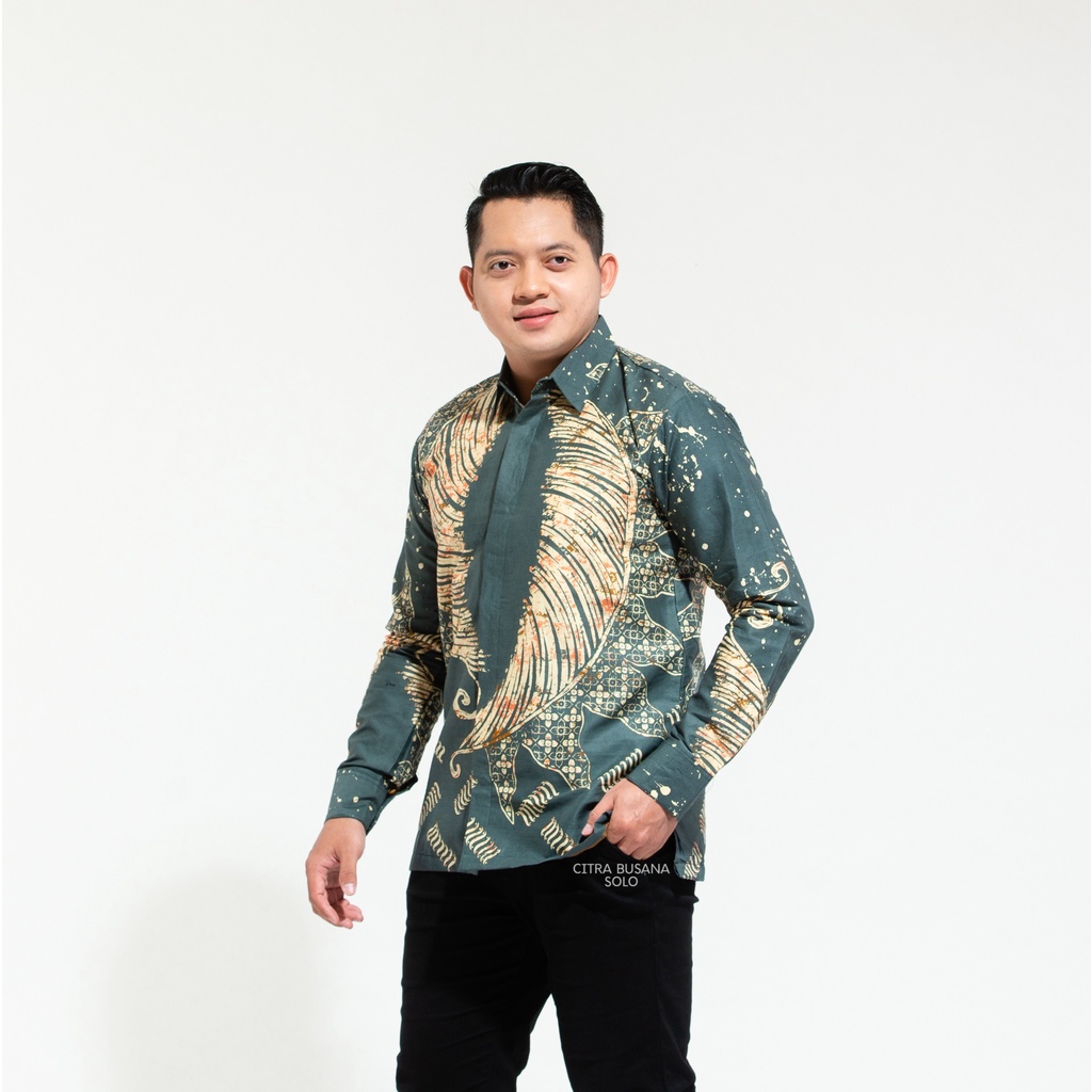 BULUSETA KLASIK Kemeja Batik Pria Full Furing Bahan Katun Primisima