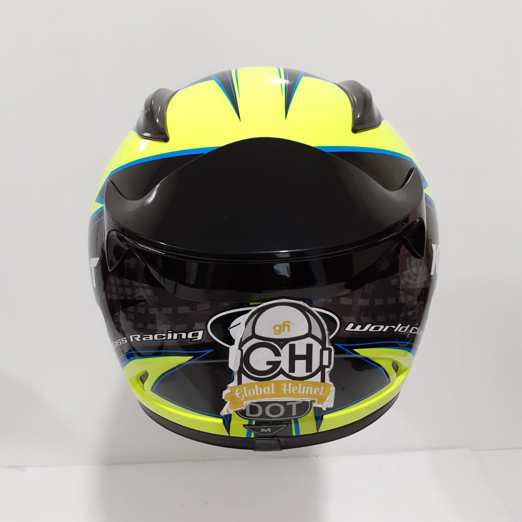 HELM FULL FACE KYT RC7 RC-7 RC SEVEN MOTIF #16 BLACK YELLOW