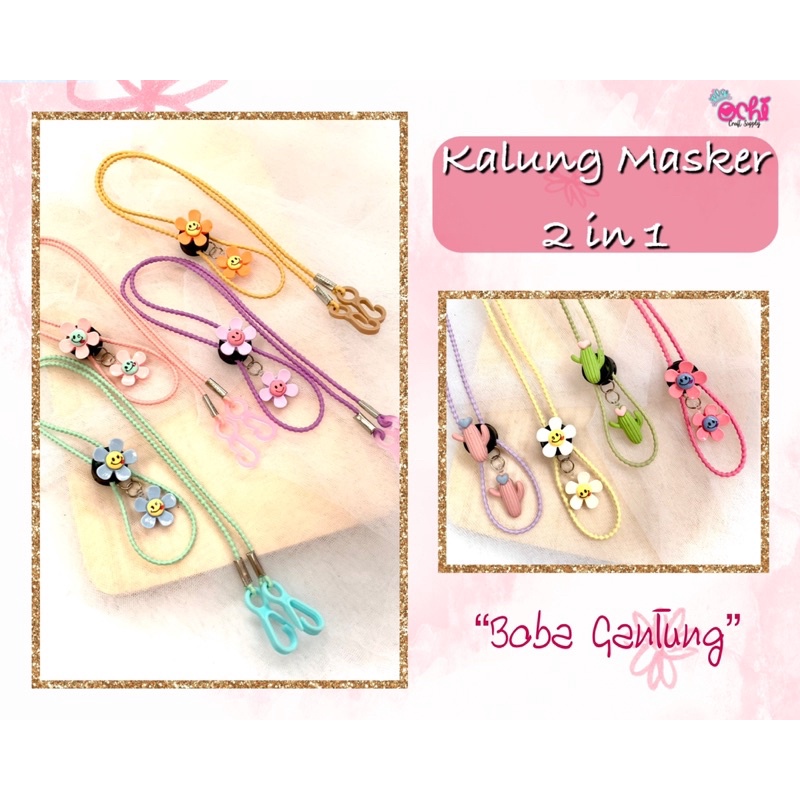 (2 Fungsi) Tali Masker “Boba Gantung” | Lanyard | Kalung Masker | Penyambung Masker