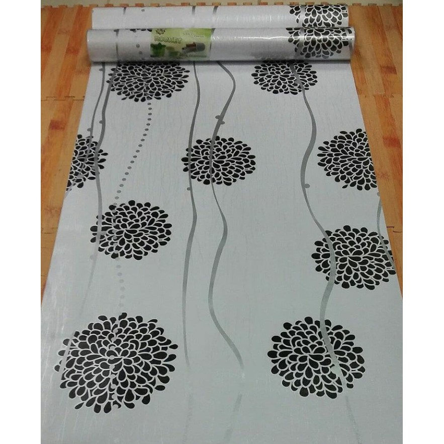 (PROMO) Gudang Wallpaper Stiker Dinding Motif Dandelion Hitam Bahan PVC Premium Berkualitas Terbaik Grade A+ (COD)