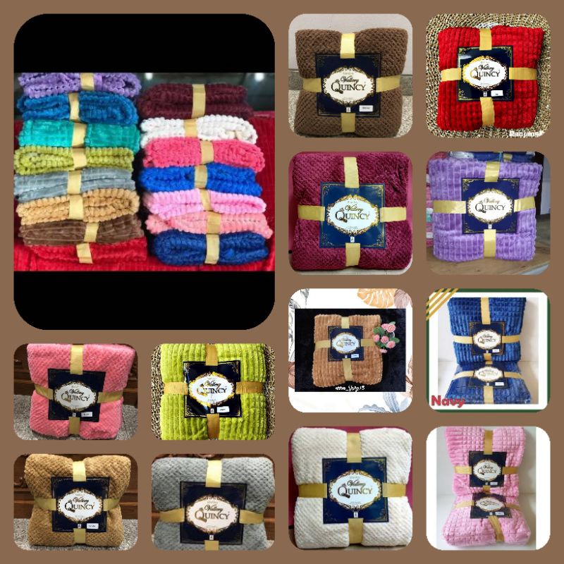 Selimut vallery Quincy polos embos 160x200 / selimut polos Vallery Quincy
