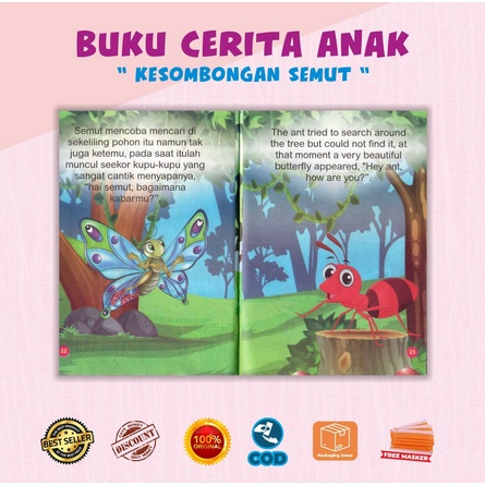 Buku Anak-Cerita Anak-Dongeng Binatang-Lengkap &amp; Murah-Bilingual Full Colour Beruang Yang Adil Sbjy