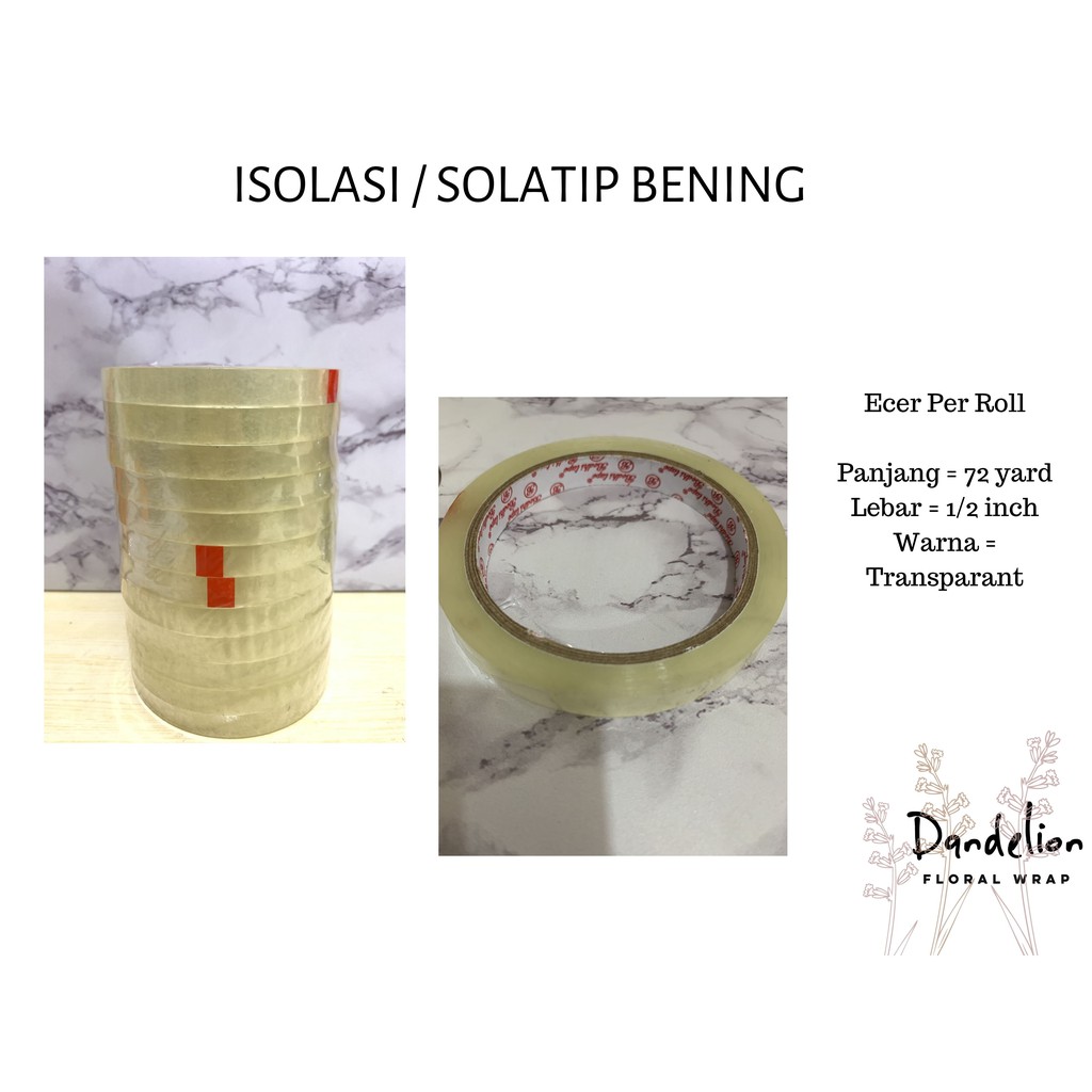 

ISOLASI / SOLATIP BENING 1/2 INCH PANJANG 72 YARD PER ROLL TAHAN AIR