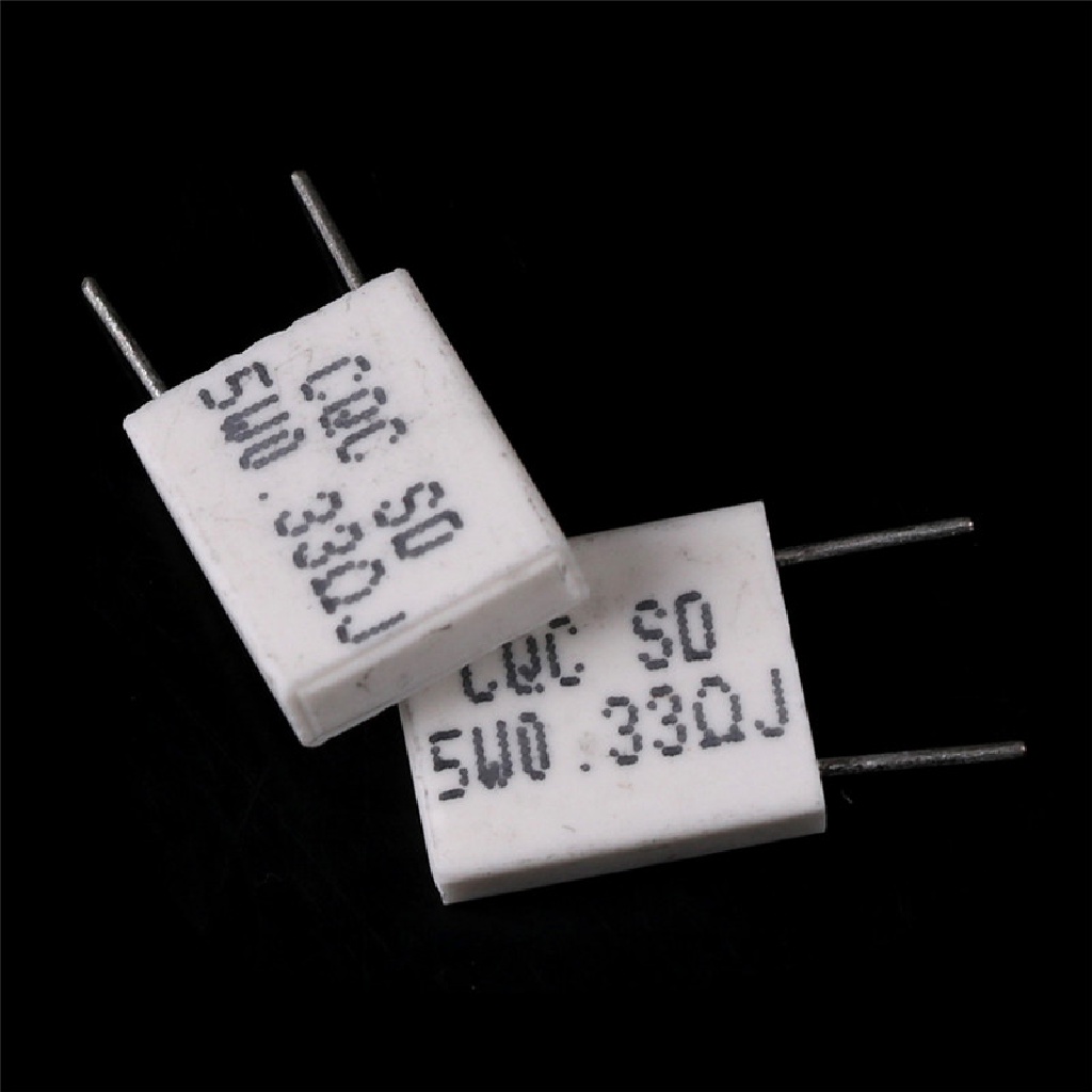 (lsingers1) 10pcs Resistor Semen 5W 0.33Ohm Non-Inductive Keramik BPR56 / CQC