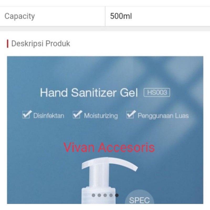 Hand Sanitizer HS003 Lonkom 500ml membunuh kuman100%termurah