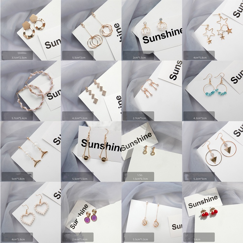 20 Style Korean Simple Temperament Earrings Geometric Popular Fashion Eardrop Accessories Jewelry Women