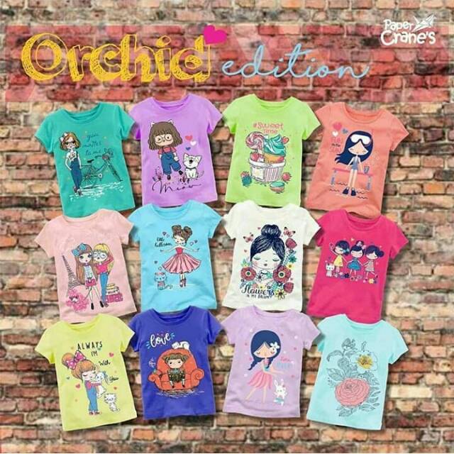  Kaos  anak  cewek merk  Paper Cranes lengan pendek usia 1 