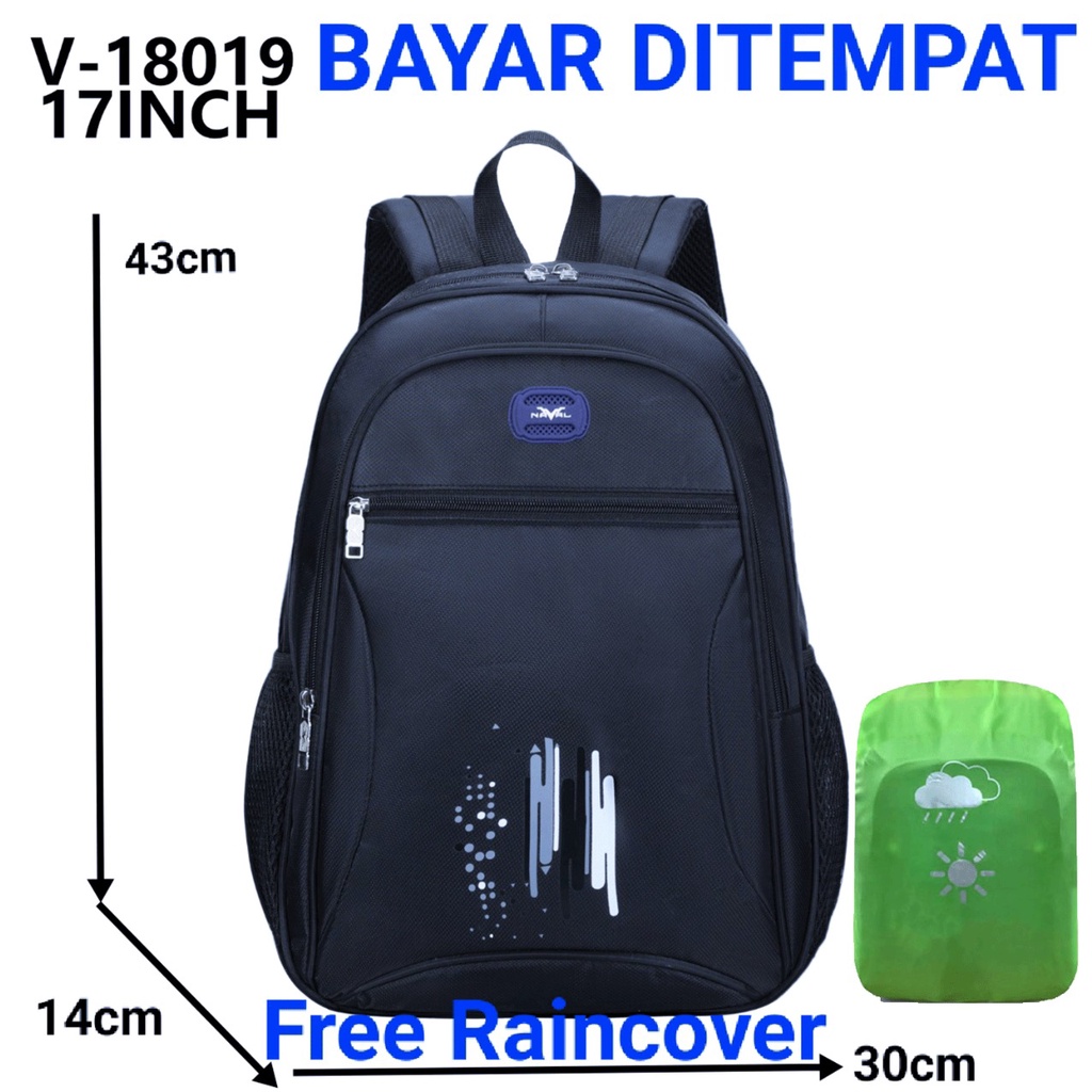 tas anak laki laki tas ransel sekolah sd laki tas motif naval 18019 biru raincover