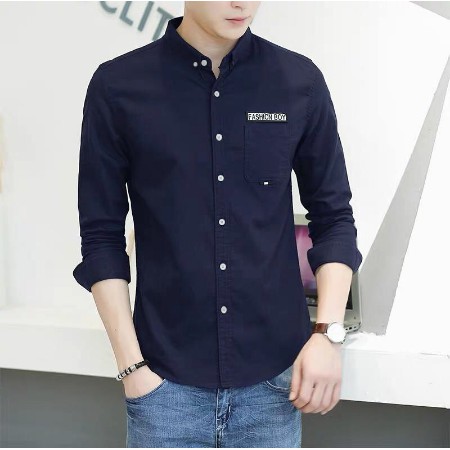 KEMEJAPRIA HEM ALISAN KEMEJACOWOK PRIA KASUAL POLOS H27M6 BAJU KEMEJA POLOS NAVY BIRU DONGKER PRI