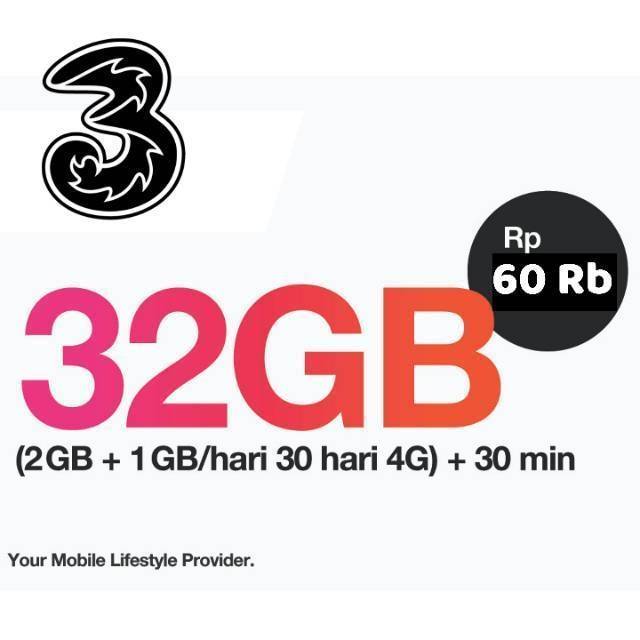 Promo Murah Voucher Lte 3 Three Tri 33gb 32gb 33 Gb 32 Gb Paket Internet Kuota Data Shopee Indonesia