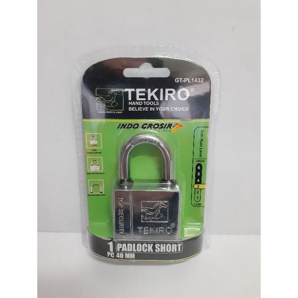 TEKIRO Kunci Gembok 40mm Pendek Padlock Short Model Kotak