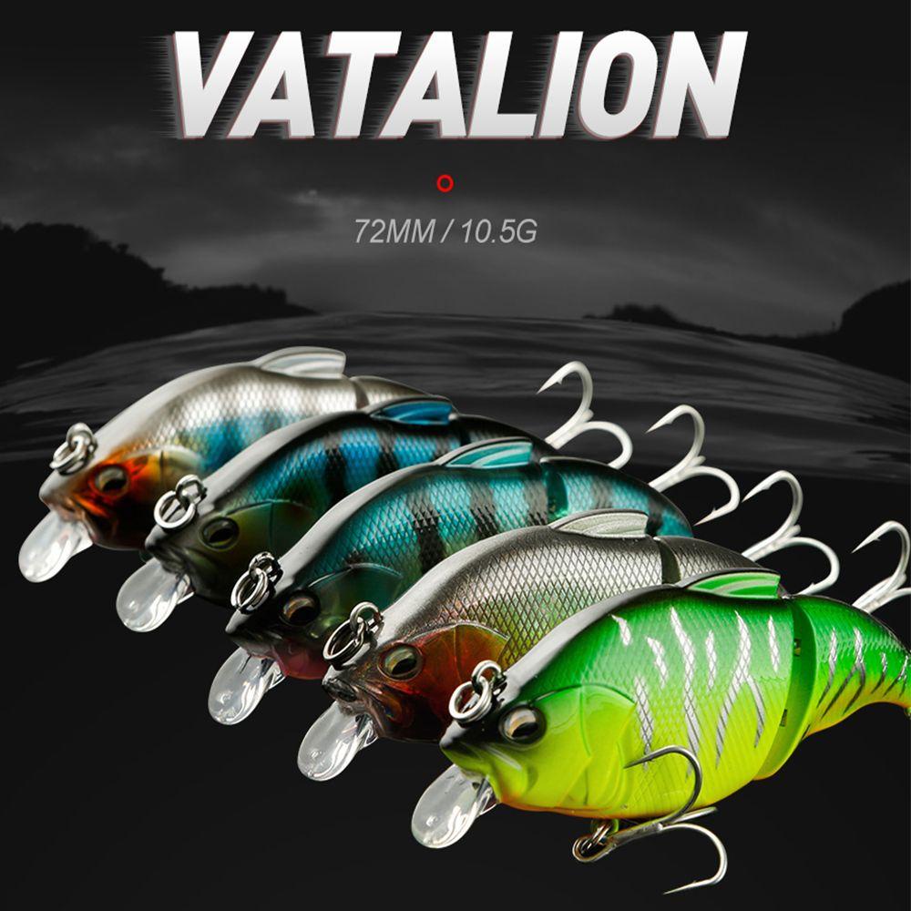 TOP Umpan Pancing Keras 2bagian Mata Manusia Hidup 10.5g 72mm Bass Crankbaits6# Hook Pengait